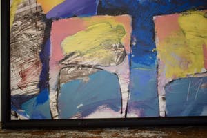 Marjan Nagtegaal - Acryl op paneel, De Roze Kooi - Ingelijst kopen? Bied vanaf 1!