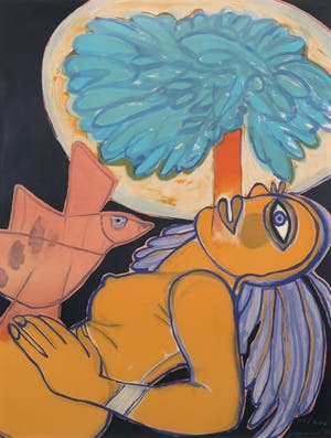 Corneille - Zeefdruk, L'arbre extatique - Ingelijst kopen? Bied vanaf 250!