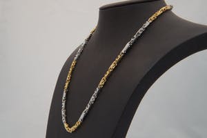 1229 - Stevig Italiaans 18 karaats BI-color met "Monte  Carlo" schakel - gekeurd kopen? Bied vanaf 1570!