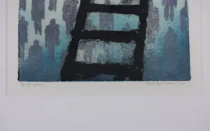 Hans Bertrand - Zeefdruk op papier, Trap - Ingelijst kopen? Bied vanaf 50!