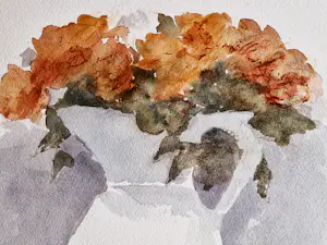 Mart Kempers - Grote Aquarel - boeket rozen - gesigneerd - 1988 - in passe partout kopen? Bied vanaf 41!