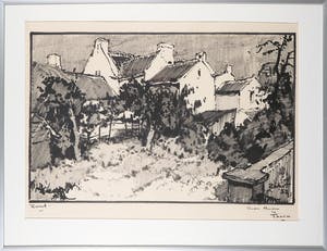 Arie Zwart - Stifttekening, Oude Haven te Thorn - Ingelijst kopen? Bied vanaf 70!