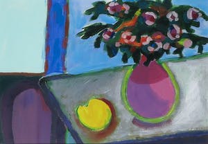 Ferd op de Coul - Gouache, Stilleven met bloemen en fruit - Ingelijst kopen? Bied vanaf 80!
