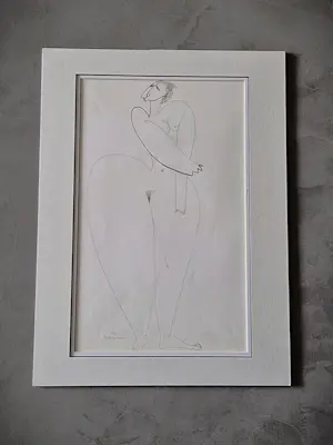 Theo Beerendonk - Jaren 60 inkt tekening "voluptueus vrouwelijk naakt" - gesigneerd kopen? Bied vanaf 48!