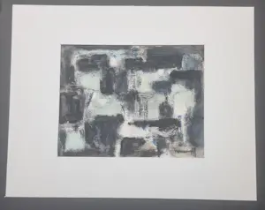 Joop Kropff - 4 abstracte werken in passe-partout kopen? Bied vanaf 120!