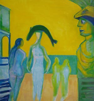 Joe Wols - Acryl op canvas, Figuren kopen? Bied vanaf 1!