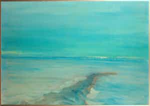 Niet of onleesbaar gesigneerd - Olieverf op board, Zeegezicht - Ingelijst (Groot) verkocht voor € 1!