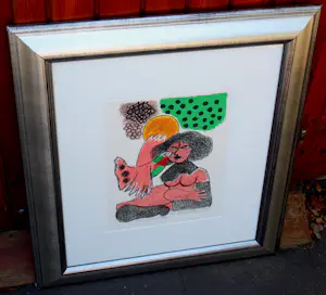 AcheterCorneille - Ingelijste litho: 'Femme et oiseau'- 1986? Enchérissez de 275!