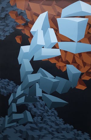 Hans Klaui - Geometrisch abstracte compositie - zeefdruk kopen? Bied vanaf 75!