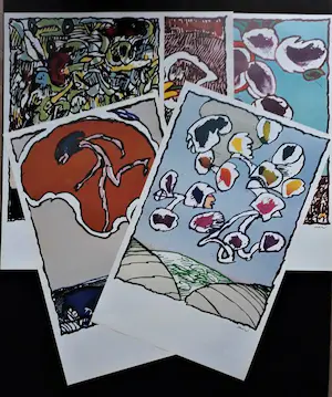 Pierre Alechinsky - SET van 5 Kleurenoffset-litho,s DE COMPLETE FLYING OBJECT SERIE uit 1978 kaufen? Bieten Sie von 1!
