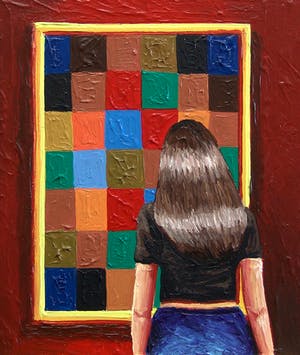 Gerard Boersma - New Harmony (Vrouw kijkend naar schilderij van Paul Klee) kopen? Bied vanaf 75!