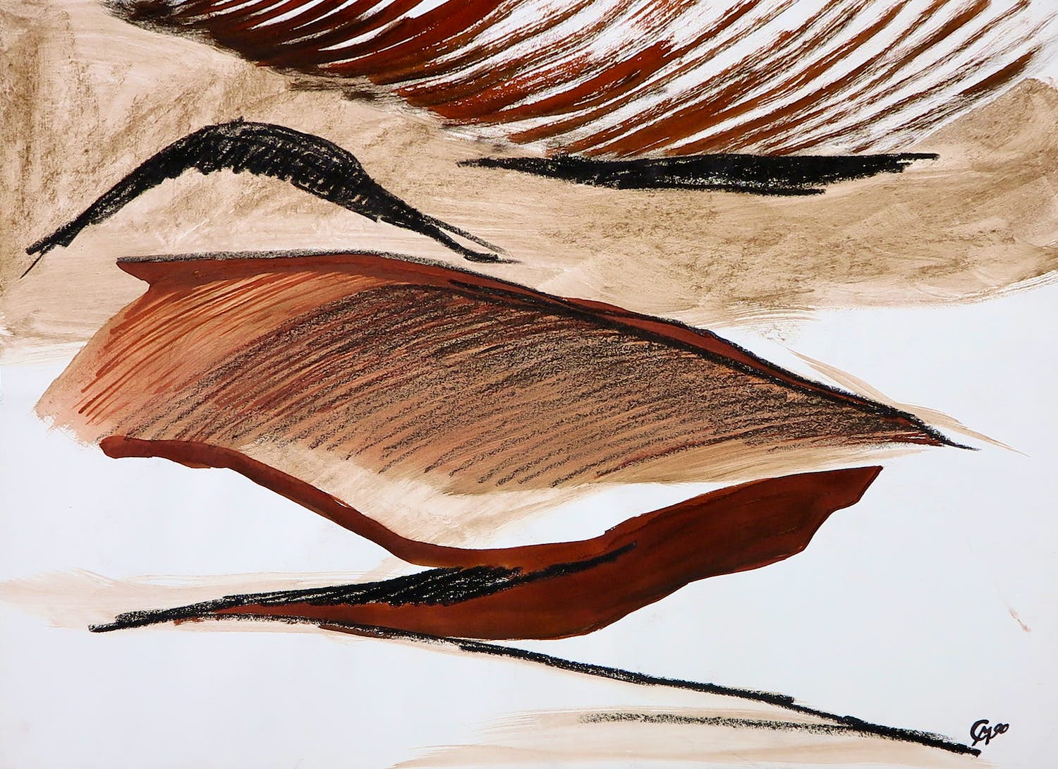 Constantijn Molenkamp - Gemengde techniek op papier, Zeezicht kopen? Bied vanaf 1!