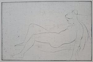 Richard Engelmann - Liggend naakt, ets kopen? Bied vanaf 125!