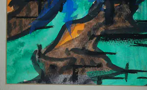 Bas Galis - abstracte gouache, jaren 60 - mooi ingelijst - 2-zijdige schildering kopen? Bied vanaf 165!