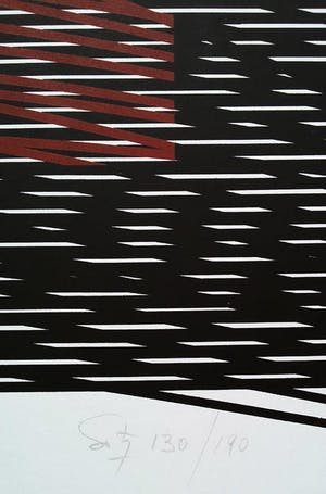 Jesus Rafael Soto - Carré virtuel rouge a droite, zeefdruk - Laatste keer! kopen? Bied vanaf 475!