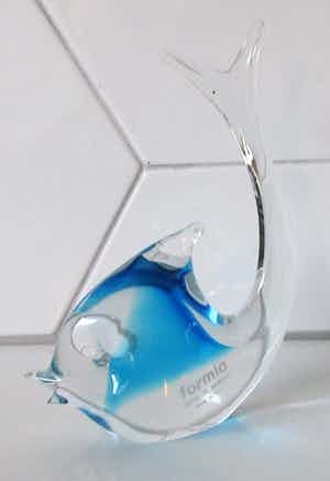 Formia Vetri - Formia Vetri di Murano - Een massief glazen figuur van een vis verkocht voor € 40!