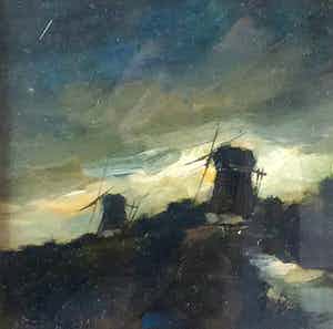 Toon Koster - C4854, Dijkgezicht met molens verkocht voor € 65!