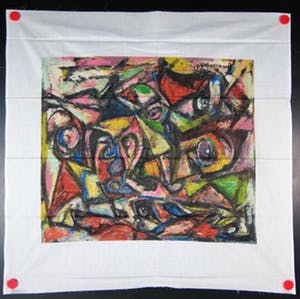 Theo Wolvecamp - Lot van twee zeefdrukken op katoenzijde, Zonder titel kopen? Bied vanaf 50!