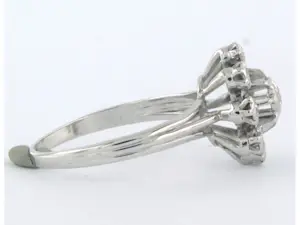 14k witgouden ring met briljant en single cut geslepen diamanten tot. 0,10ct kopen? Bied vanaf 485!