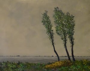 Janus de Winter - Landschap met eenzame bomen kopen? Bied vanaf 95!