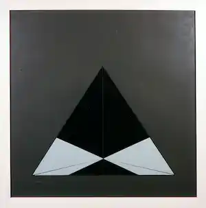 Christian Megert - Zeefdruk, Geometrische compositie - Ingelijst verkauft für € 100!