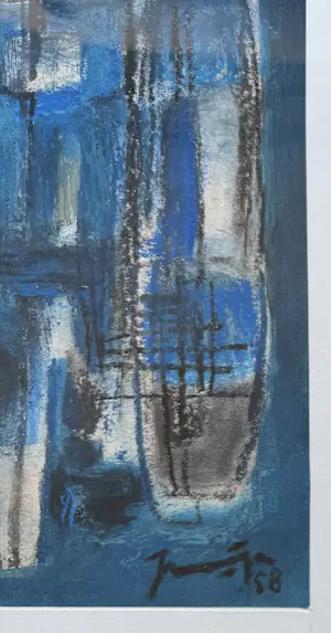 Jaap Nanninga - unieke pastel op papier | 'zonder titel' | 1958 (INGELIJST) kopen? Bied vanaf 2400!