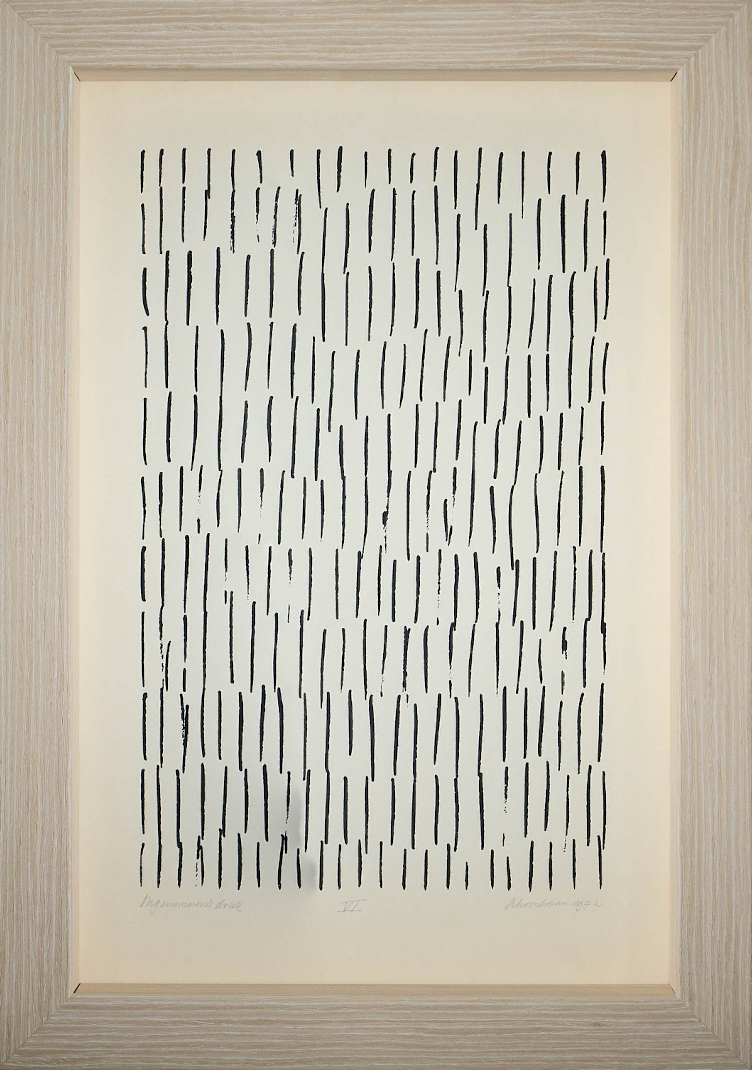 Jan Schoonhoven - Lithografie "VI" - minimalistisches Meisterwerk - hochwertig gerahmt verkocht voor € 1190!