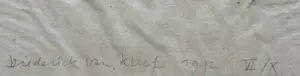Diederick van Kleef - handgesigneerde linosnede | 'Zonder titel' | 1992 (TWEELUIK) kopen? Bied vanaf 20!