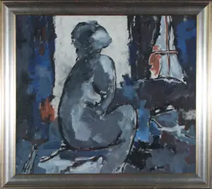 Jelle Hoogstra - Gouache op papier, Vrouw in grijs - Ingelijst kaufen? Bieten Sie von 50!