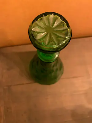 Empoli Glas - Vintage dimpled green kristallen wijnkaraf, Empoli ‘Genie’ bottle. kopen? Bied vanaf 55!
