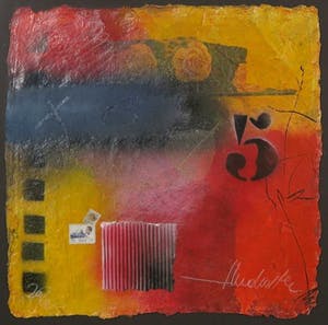 Theo Koster - Five (zeefdruk en collage in luxe lijst) kopen? Bied vanaf 1!