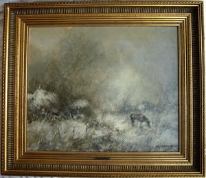 Theodorus van Oorschot - Ingelijst, olieverf op doek , Brabants landschap met paard - ca. 1940-1950 kopen? Bied vanaf 100!