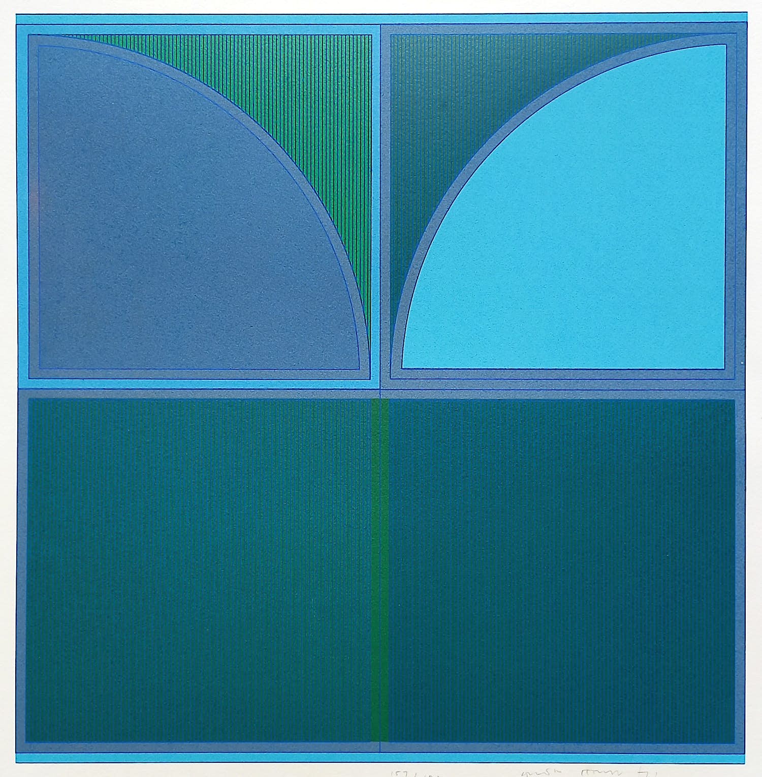 Gordon House - Geometrisch abstracte compositie, zeefdruk verkocht voor € 100!