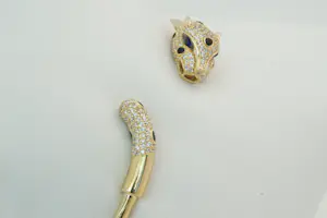 11 - Mooi gedetailleerde 18 karaats geel-gouden panter armband - gekeurd kopen? Bied vanaf 590!