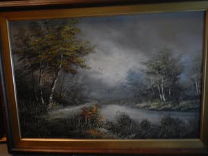 Niet of onleesbaar gesigneerd - Heidelandschap door onleesbare meester GROOT kopen? Bied vanaf 10!