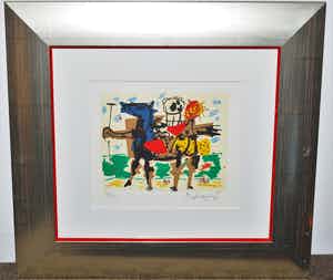 Kees Salentijn - Kleurenzeefdruk oplage 120, mooi ingelijst verkocht voor € 55!