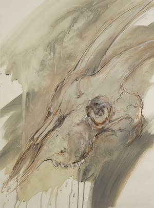 Wim de Bruin - Gemengde techniek op papier, Geitenkop - Ingelijst kopen? Bied vanaf 50!