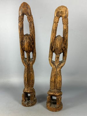Dogon - Rare and Old 2 African Dogon statues - Mali kopen? Bied vanaf 125!