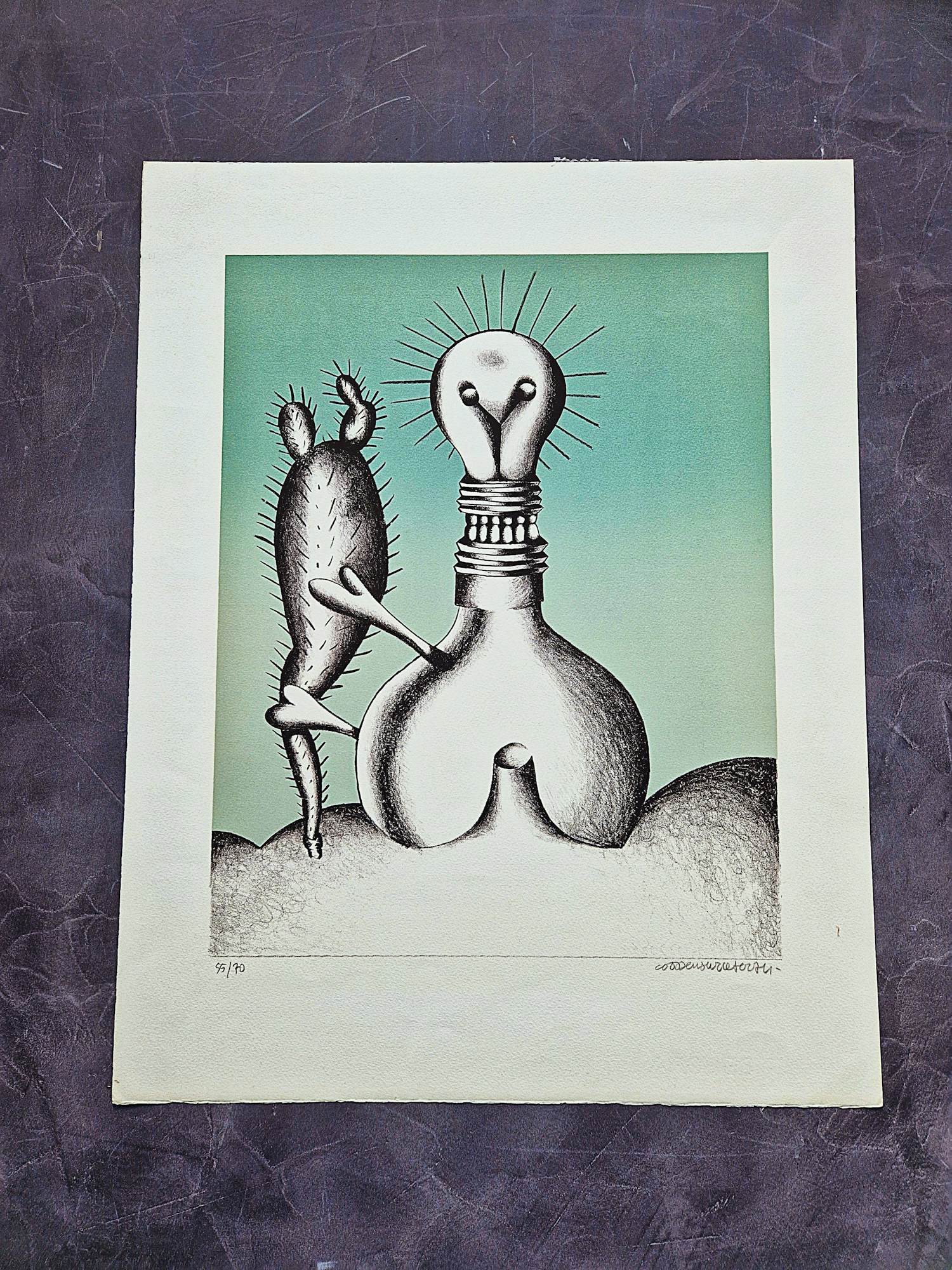 Walter Goossens - in beperkte (70) oplage gemaakte surrealistische kleuren lithografie - gesigd kopen? Bied vanaf 36!