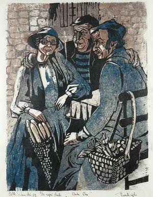 Hilde Schneider - Hout-/linosnede, Onder Ons - Ingelijst kopen? Bied vanaf 1!