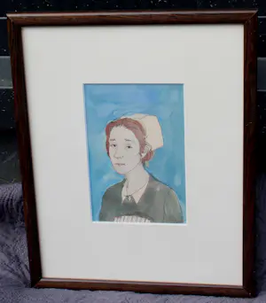 Harm Kamerlingh Onnes - Ingelijste aquarel: Portret van een zuster - 1966 kopen? Bied vanaf 299!