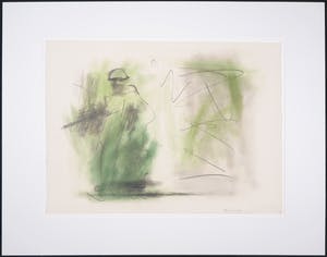 Jef Diederen - Gemengde techniek op papier, Compositie met soldaat kopen? Bied vanaf 100!