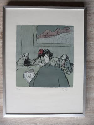 Kurt Lob - Litho, Aan de Arti-tafel. kopen? Bied vanaf 50!