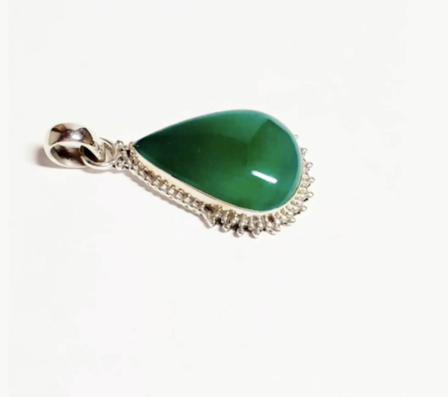 Nieuwe zilveren hanger met groene onyx kopen? Bied vanaf 65!