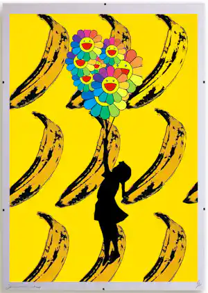 Death NYC - Banksy X Warhol – Zeefdruk met lijst kaufen? Bieten Sie von 100!