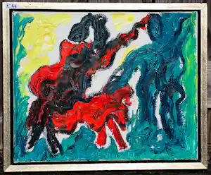 Jan Sierhuis - Ingelijste olieverf op doek: "Flamenco" - 1989 verkauft für € 825!