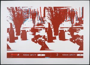 Wil Bink - Portfolio met zes zeefdrukken, Boven onder links rechts kopen? Bied vanaf 60!