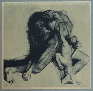 Kathe Kollwitz - “Tot und Weib” - Uit portfolio: Aus der Kollwitz-Mappe - ingelijst – ca 1930 kopen? Bied vanaf 10!