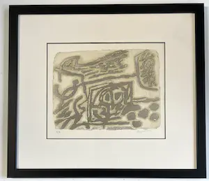 Corneille - Tekens in steen - Zeldzame ets gesigneerd in 1953 kopen? Bied vanaf 500!