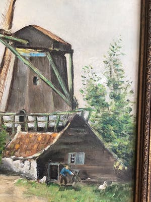 Jaap Mes - Landschap met molen , olieverf op paneel , gesigneerd J.Mes sr kopen? Bied vanaf 25!